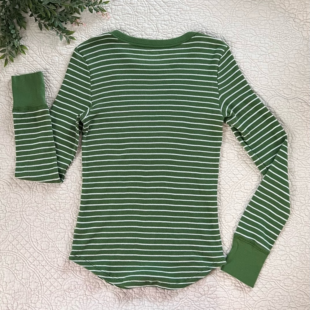 Aerie: Soft Stripped Waffle Thermal Women’s Size Medium - Picture 3 of 7
